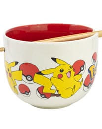 Bol de ramen de Pokémon con palillos de cara