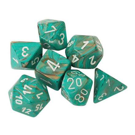 27403 Marble Oxi-Copper/white Dice Set