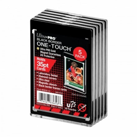 Toploader  35PT Black Border UV ONE-TOUCH Magnetic Holder - 5 Pack