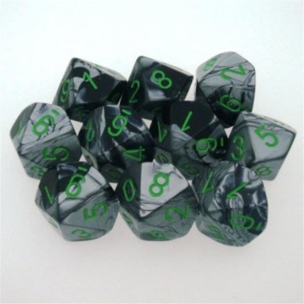 26245 Set 10 Dados D10 Gemini Negro-Gris/verde