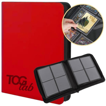 TcgLab 4-Pocket Toploader Binder (112 toploaders) - Red