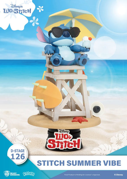 Disney D - Stage Pvc Diorama Stitch Summer Vibe 16 Cm