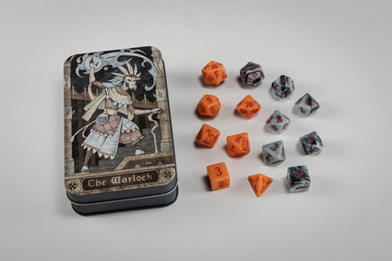 Set de dados de RPG clásico de clase de personaje: Brujo (14)