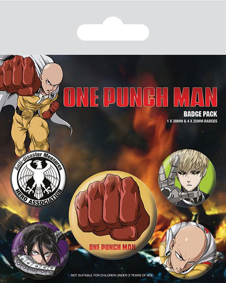 One Punch Man Pin - Back Buttons 5 - Pack Destructive
