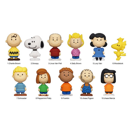 Expositor de 24 clips para bolsas de PVC 3D de la serie 1 de Snoopy de Peanuts