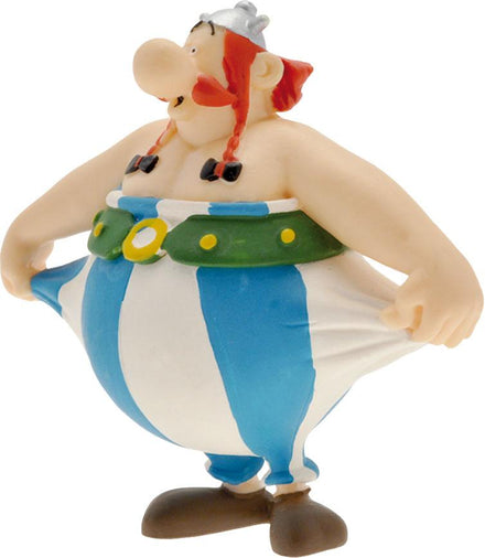 Figura de Astérix Obélix sujetándose los pantalones 8 cm