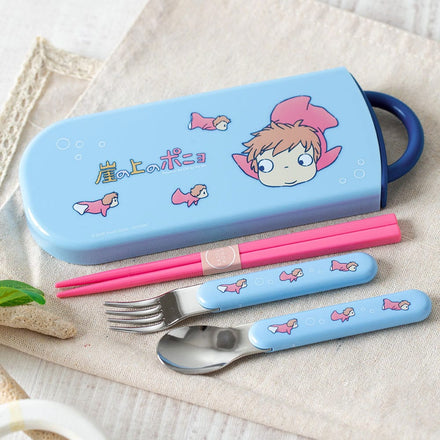 Juego de palillos, cuchara y tenedor de Ponyo, el secreto de la sirenita