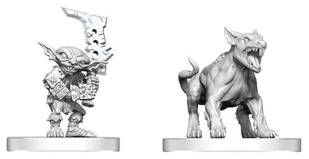 Miniatura sin pintar Pathfinder Battles Deep Cuts Goblin Commando & Goblin Dog 13 cm